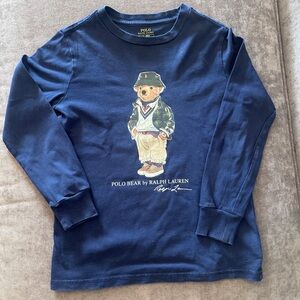 POLO by RALPH LAUREN Kids Blue Signature Polo Bear Cotton Long Sleeve Tee 7